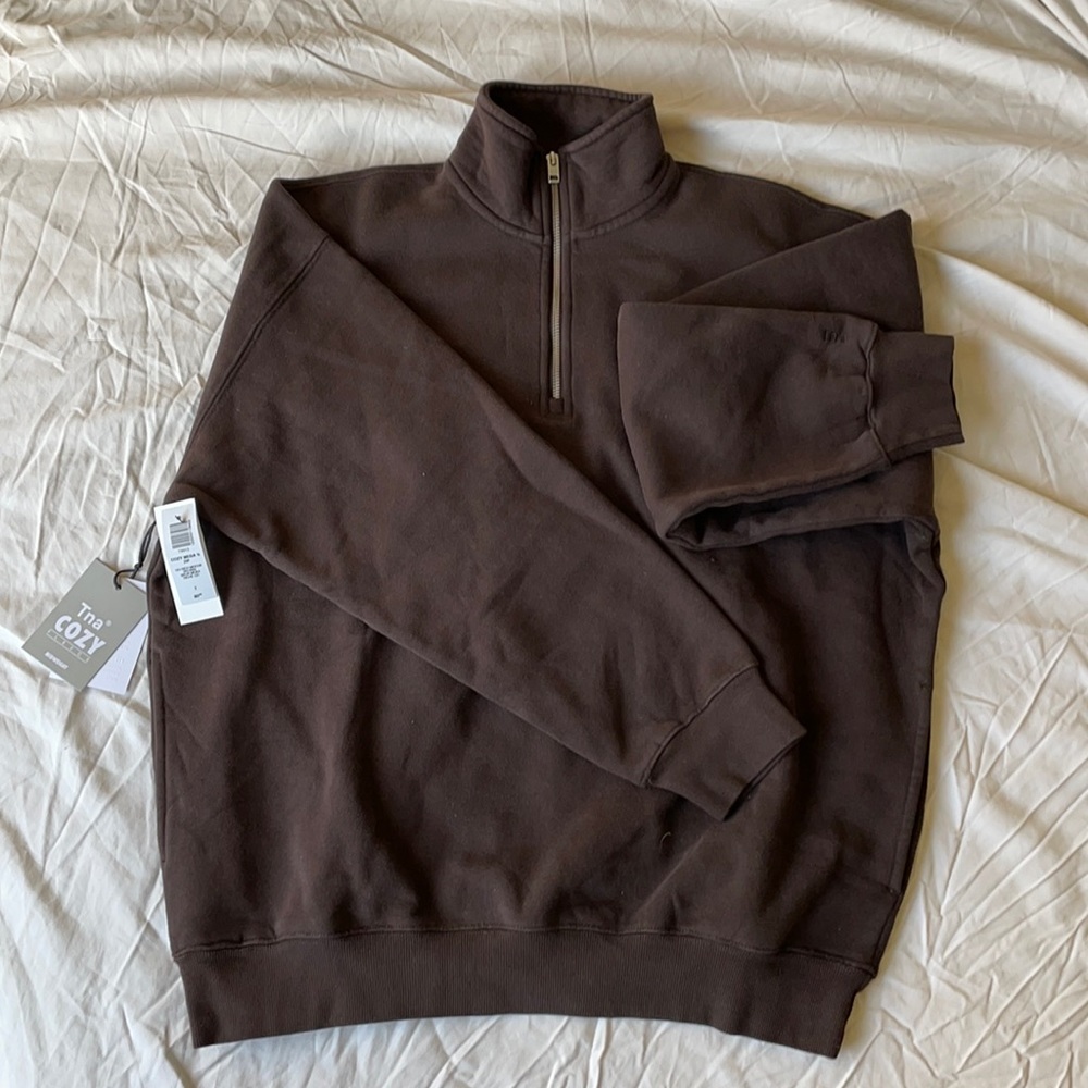 NWT - TNA Cozy Fleece Mega 1/4 Zip Sweatshirt - Oversized